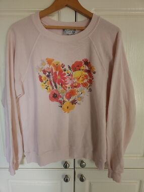 WILDFOX Floral Crew Neck Pink S